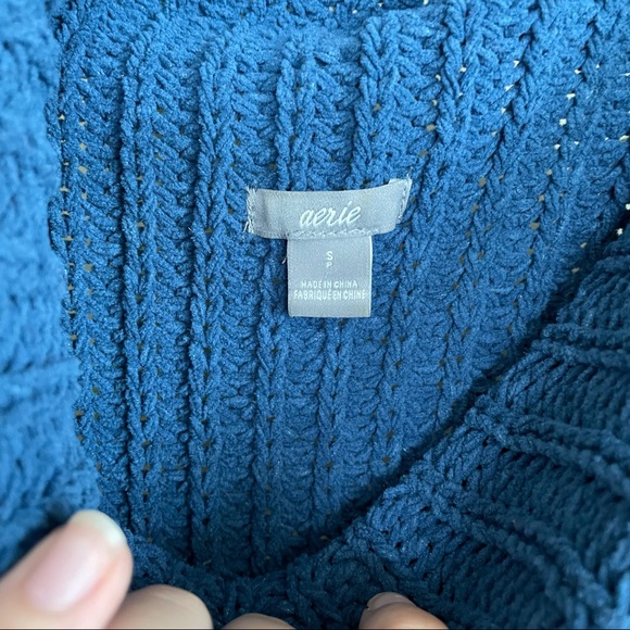 Aerie Chenille Blue Oversized Sweater - Picture 4 of 6